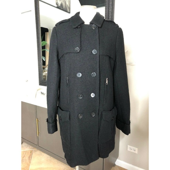 Joie Boiled Wool Blend Button Front Coat - Picture 1 of 9